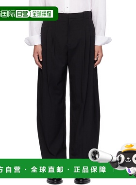 1h可退 潮奢 Mugler 穆勒 男士 黑色 Pleated Wide Leg 长裤 24F1