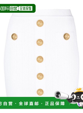 BALMAIN 女士半身裙 EF1LB290KB070FA SS2025 白色 Fine ribbed k