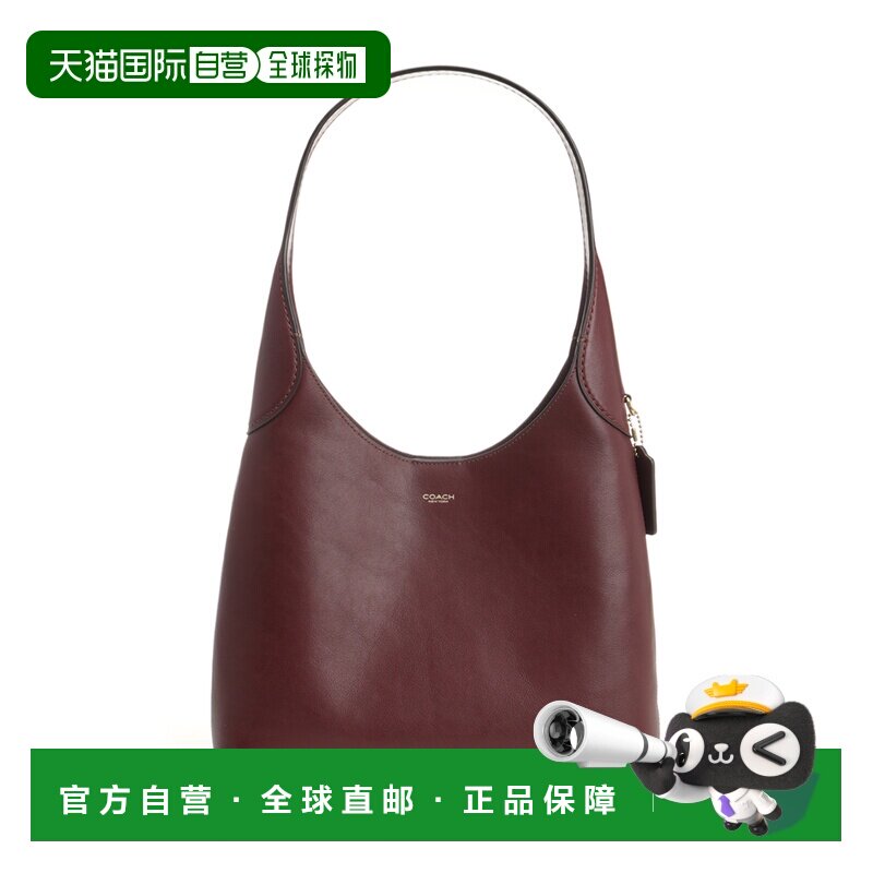 COACH 女士单肩包 CU068B4MER AW2025 蔻驰手提包酒红色