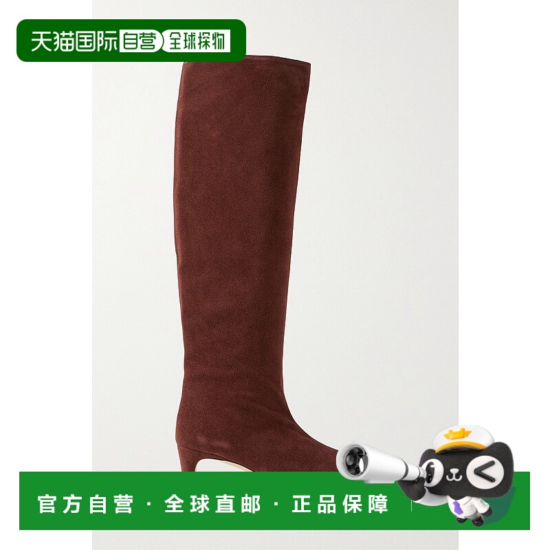 潮奢 Staud 女士 Wally 绒面革及膝长靴 F25P1001SUMAHOGANY