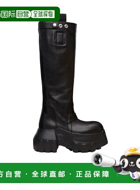 RICK OWENS 女士靴子 RP02E4870LOO09 AW2025 黑色厚底鞋长筒靴