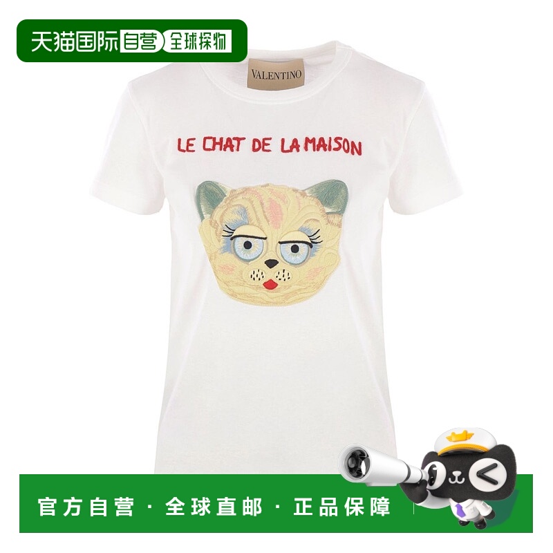 VALENTINO 女士T恤 BMG25J9LDA03 AW2025 白色 Le Chat De La Mai