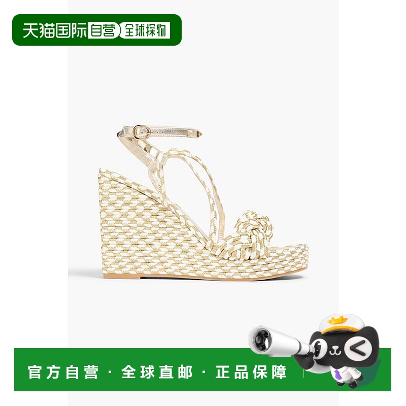 1h可退 潮奢 Valentino 华伦天奴 女士 铆钉金属感人造拉菲草编织