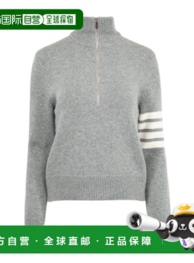 THOM BROWNE 女士针织衫 FKA505AY1029055 CO 灰色 漏斗领半拉链