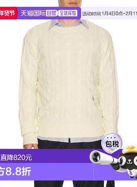 1h可退 潮奢 SPORTY & RICH 男士 麻花扭纹针织羊绒毛衣 WS087653