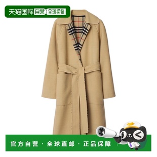 女士外套 双面两穿长款 80938251 花色 羊毛大衣 BURBERRY