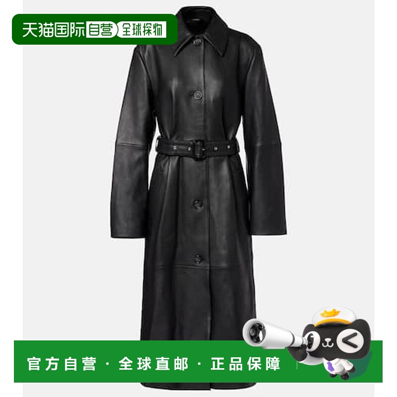 1h可退 潮奢 toteme 女士 束带皮革大衣 black黑色 舒适时尚