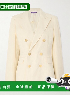 1h可退 潮奢 ralph lauren 拉尔夫劳伦 女士 Camden 双排扣亚麻西