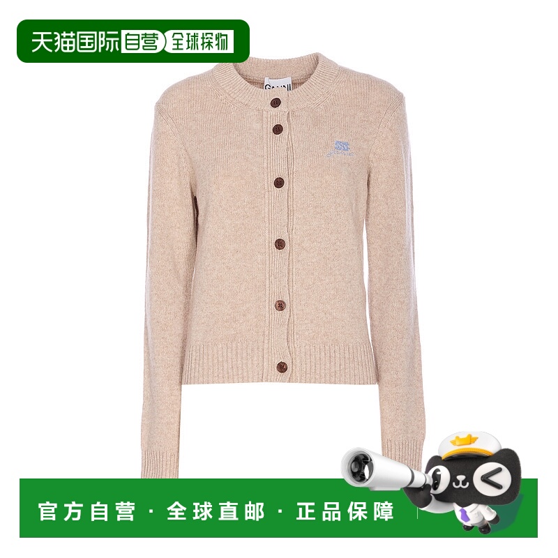 1h可退 GANNI 女士针织衫 K2594934 AW2025 浅棕色 Beige Core Fu
