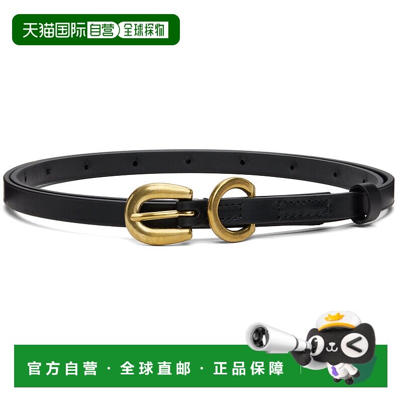 1h可退 潮奢 AURALEE 男士 黑色 Leather Narrow 腰带 A25AB08RP