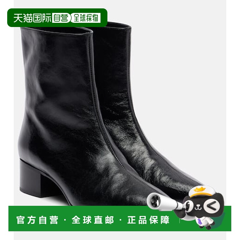 潮奢 KHAITE 女士 Andee 40 皮质短靴 black黑色 舒适时尚