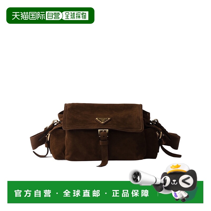 1h可退 PRADA 女士斜挎包 1BD394008VNOOF0324 AW2025 棕色单肩包