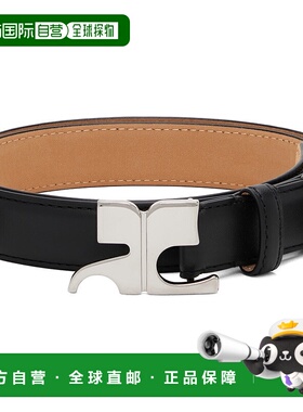 1h可退 潮奢 Courreges 男士 黑色 25MM AC Leather 腰带 125ACE0