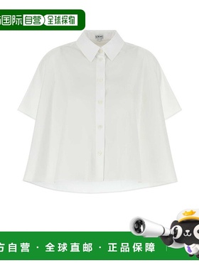LOEWE 女士衬衫 S359Y05XEWWHITE AW2025 白色 White poplin over