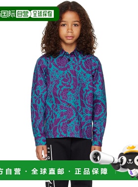 1h可退 潮奢 versace 范思哲 女童 蓝色 & 紫色 Baroque 儿童衬衫