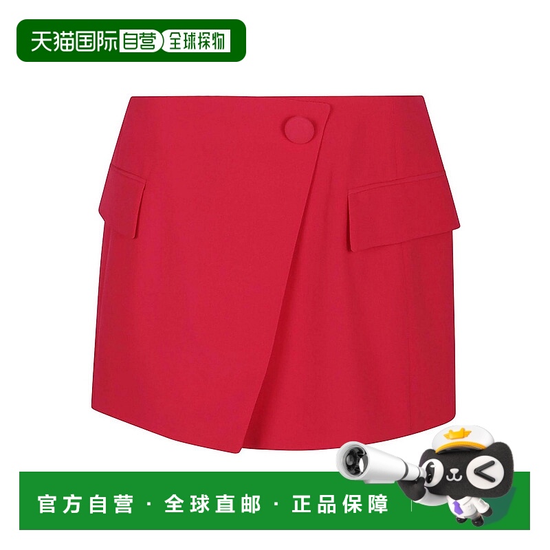 1h可退 BALMAIN 女士半身裙 EF0LA515VB004PK SS2025 红色a字裙