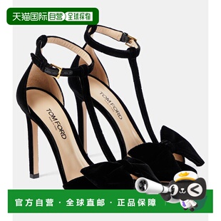 1h可退 潮奢 Tom Ford 汤姆 福特 女士 Brigitte 天鹅绒凉鞋 0009