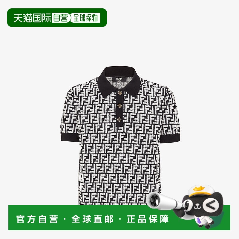 FENDI 男士T恤 FZC349AR85F0QA1 SS2024 黑色 短袖Polo衫