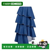 潮奢 alaia 女士 1h可退 牛仔螺旋裙 AA9J2358D004B