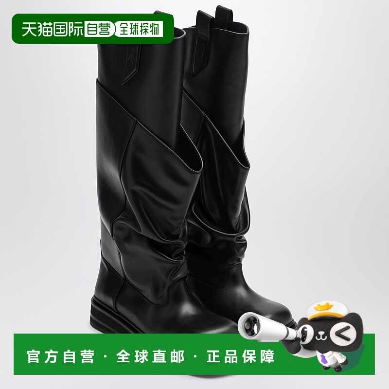 1h可退 潮奢 The Attico 女士 La Passeggiata 黑色皮质靴子 260W