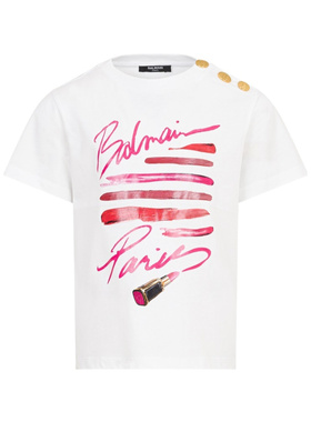 1h可退 BALMAIN 男士T恤 BX8C01Z3186100RO AW2025 白色短袖上衣