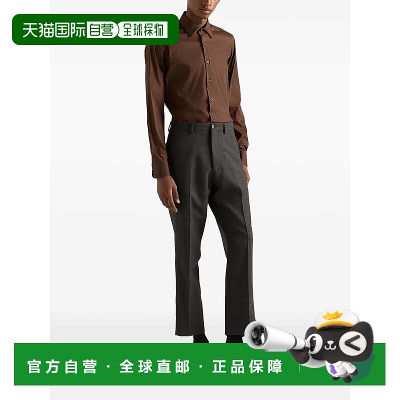 1h可退 PRADA 男士衬衫 UCM608SOOO10HTF0192 AW2025 棕色