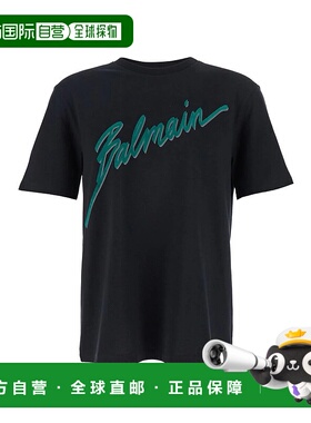 BALMAIN 男士T恤 FH1EG000BC86EOJ AW2025 黑色 Balmain Letter F