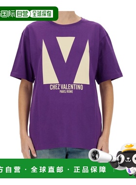 VALENTINO 女士T恤 BMG24H95WR1B SS2025 紫色 短袖T恤