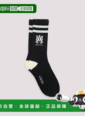 1h可退 AMIRI 男士袜子 AMSASS1001BLACK SS2026 黑色中筒袜