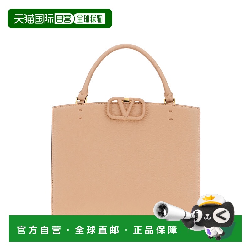 1h可退 潮奢 Valentino 华伦天奴 女士 Skin 粉色皮革购物包 5W0B