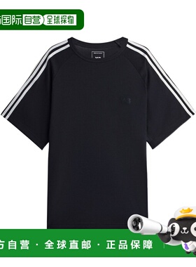 Y-3 男士T恤 JW7352BLACK AW2025 黑色 'Y-3 3 strisce' T-shirt