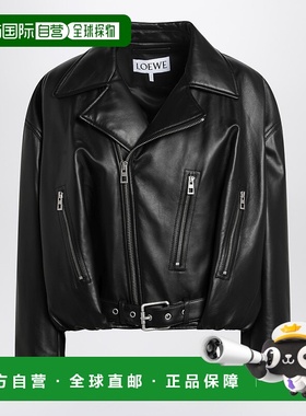 1h可退 潮奢 LOEWE 罗意威 女士 黑色皮革骑士夹克 S359Y34L93LE