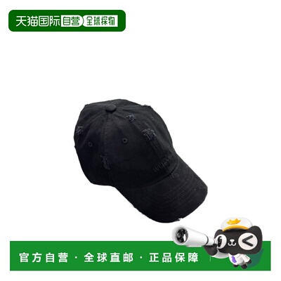 WE11DONE 男士帽子 WDAH125414UBK SS2025 黑色 字母标志棒球帽