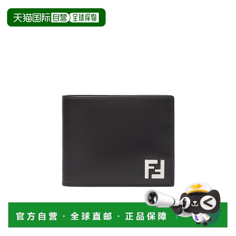 1h可退 FENDI 男士钱包 7M0373AFF2F0GXN AW2025 黑色 FF 方形双