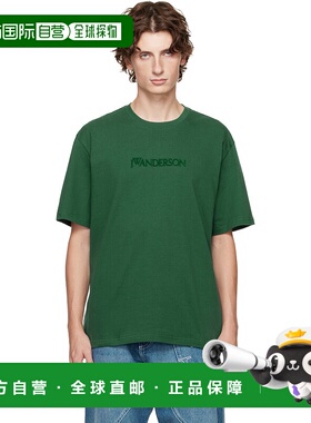 1h可退 潮奢 J.W. Anderson 男士 绿色徽标刺绣 T 恤 JT0258PG151