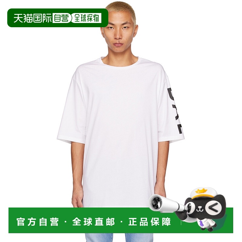 潮奢 Balmain 巴尔曼 男士 白色印花 T 恤 AH1EH015BB15