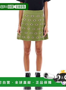 KENZO 女士半身裙 FD62JU4083CF56 AW2023 绿色 Flower mini skir