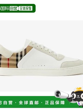 BURBERRY 男士休闲鞋 8069089 CO 白色 Leather and suede sneake