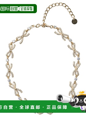 1h可退 潮奢 Self-Portrait 女士 bows 精饰水晶项链 AW25621NGDG