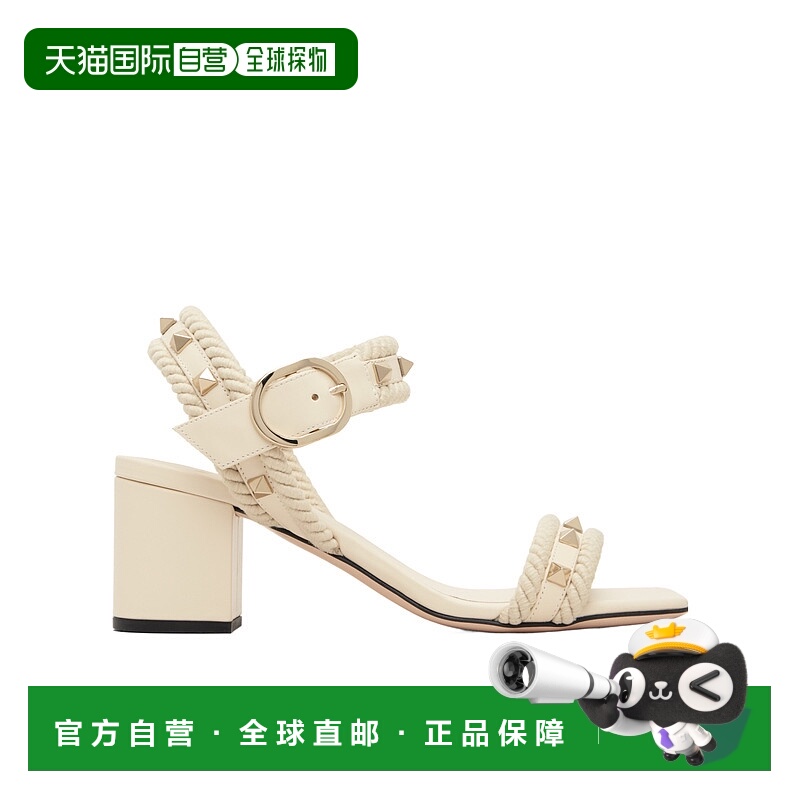 VALENTINO 女士凉鞋 WS0MF9EMPI16 AW2025 白色 铆钉皮革绳索细节