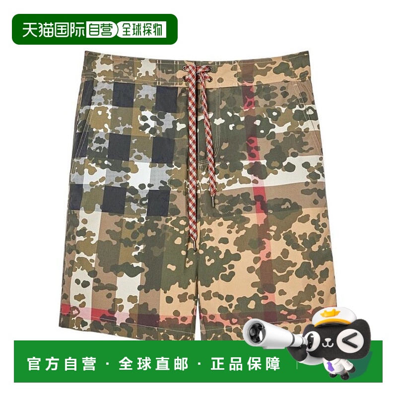 1h可退 BURBERRY 男士泳装 80293861 SS2022 花色 迷彩格子游泳短