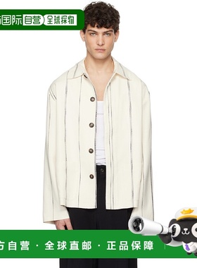 1h可退 潮奢 Commas 男士 灰白色 Woven Stripe Resort 夹克 RS25