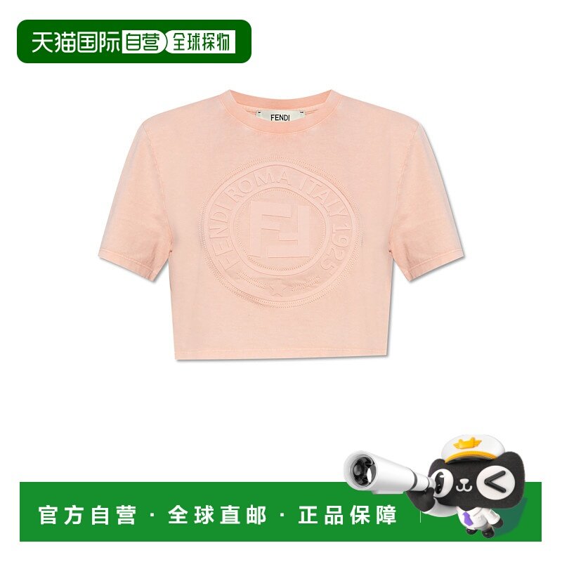 FENDI 女士T恤 FS9715ASNIF1RX7 SS2025 花色 Cropped T-Shirt Wi