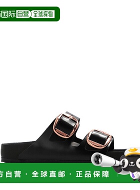 1h可退 潮奢 birkenstock 勃肯 女士 Arizona Big 黑色皮质搭扣凉
