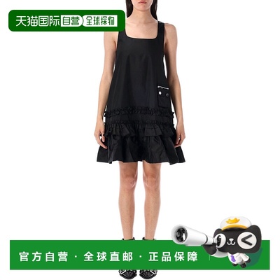GANNI 女士连衣裙 W04506883099 AW2025 黑色 DUCHESSE NYLON MIN