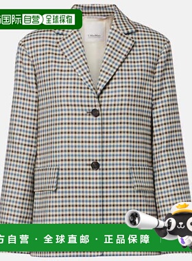 1h可退 潮奢 'S Max Mara 女士 Nadia 格纹羊毛棉质西装外套