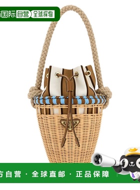 PRADA 女士手提包 1BE0832HG4F0O8A AW2025 米白色 Wicker mini b