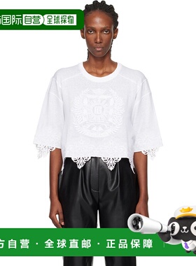 1h可退 潮奢 Balmain 巴尔曼 女士 白色 Emblem Baseball T 恤 FF