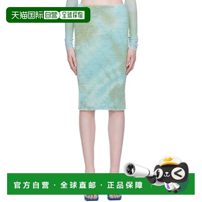 1h可退 潮奢 off-white 女士 蓝色抽褶半身裙 OWCC171S23FAB00240