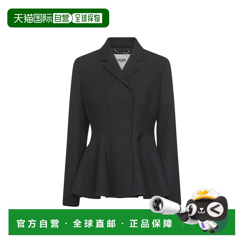 FENDI 女士外套 FJ7644AJYFF0GME AW2025 黑色 Fendi black wool